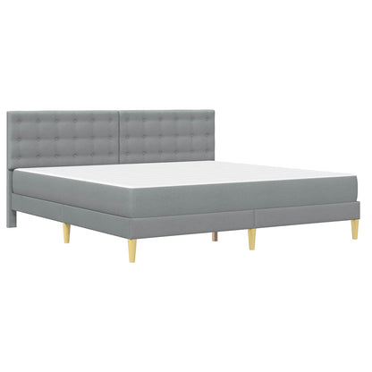 Bedframe met matras met hoofdeinde Lichtgrijs 180 x 200 cm Stof