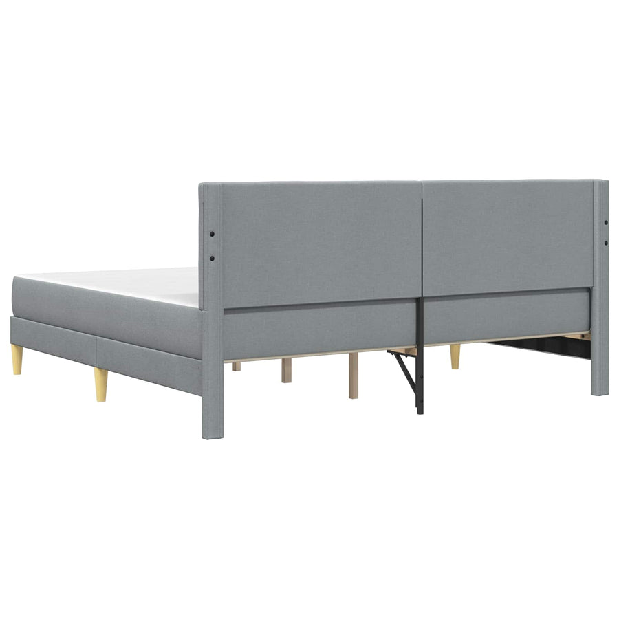 Bedframe met matras met hoofdeinde Lichtgrijs 180 x 200 cm Stof