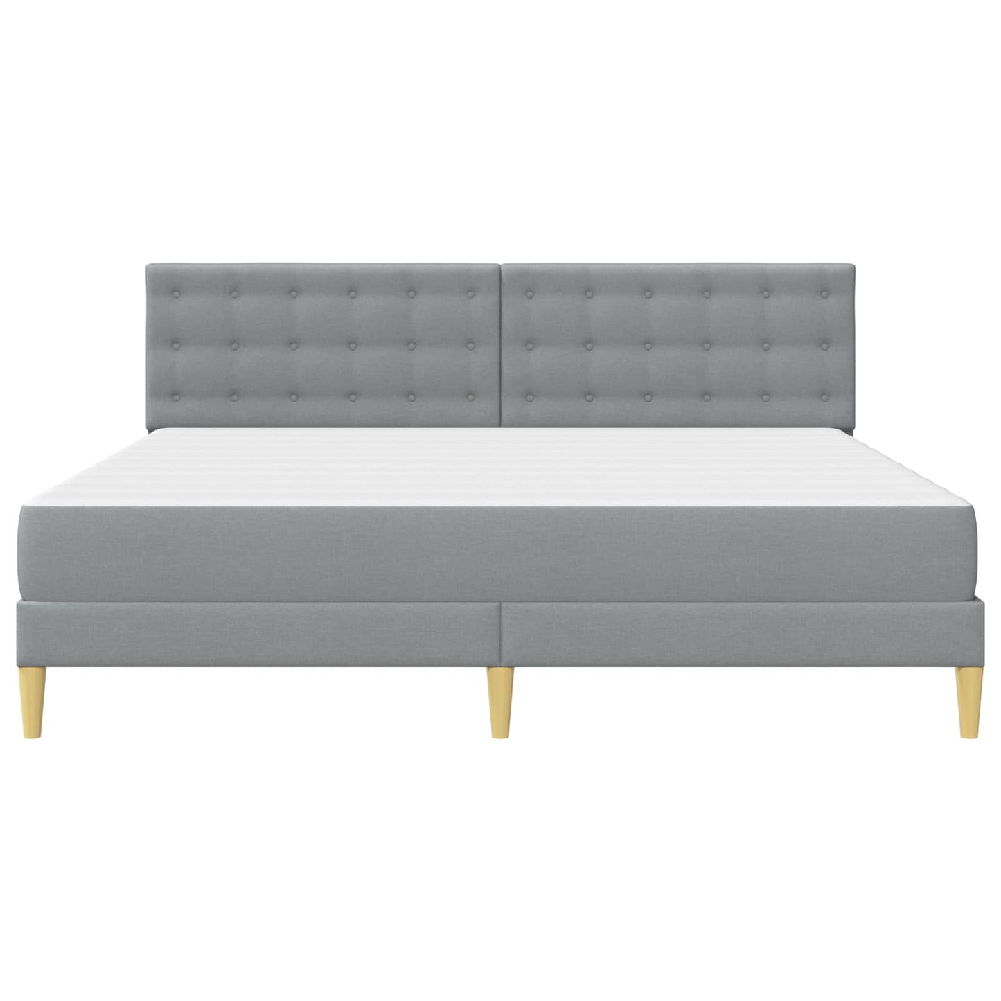 Bedframe met matras met hoofdeinde Lichtgrijs 180 x 200 cm Stof