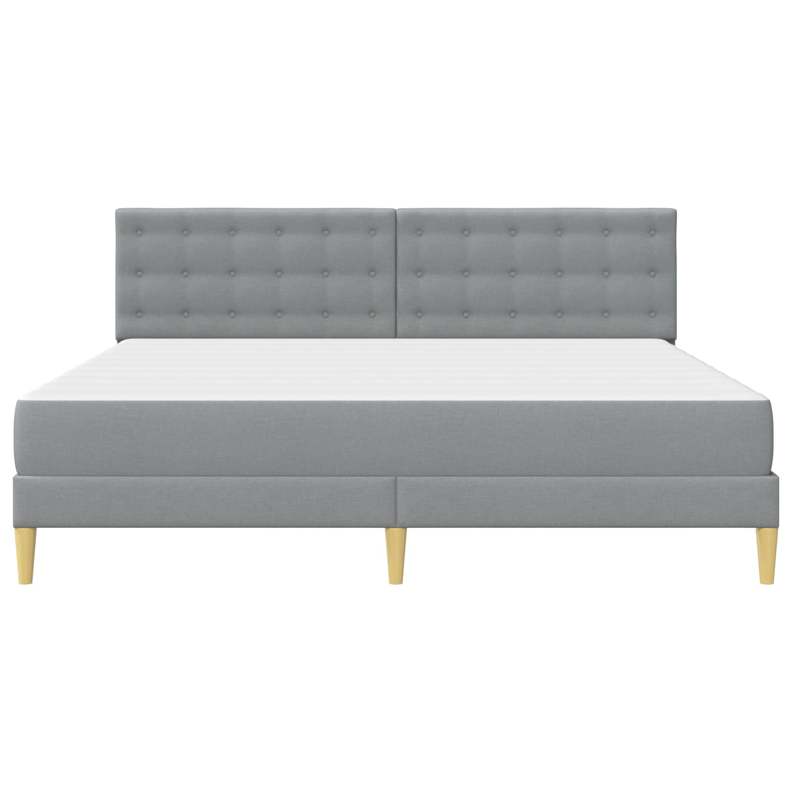 Bedframe met matras met hoofdeinde Lichtgrijs 180 x 200 cm Stof