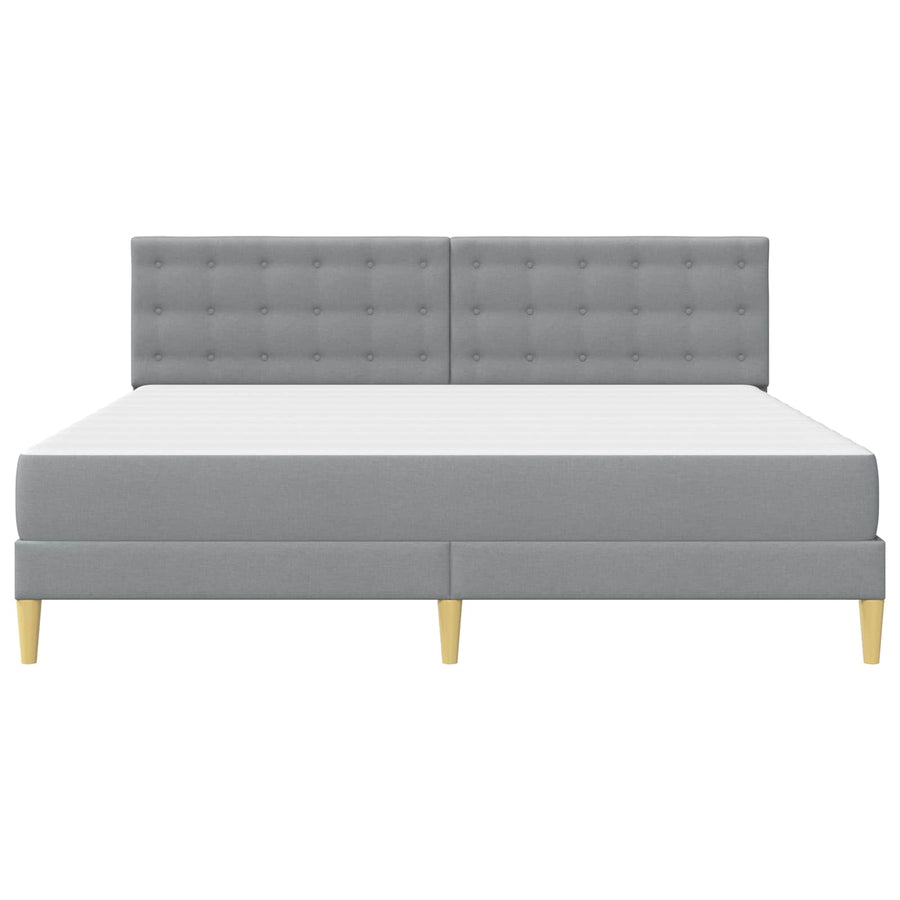 Bedframe met matras met hoofdeinde Lichtgrijs 180 x 200 cm Stof