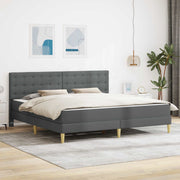 Bed Frame with Mattress Dark Grey 180 x 200 cm Fabric