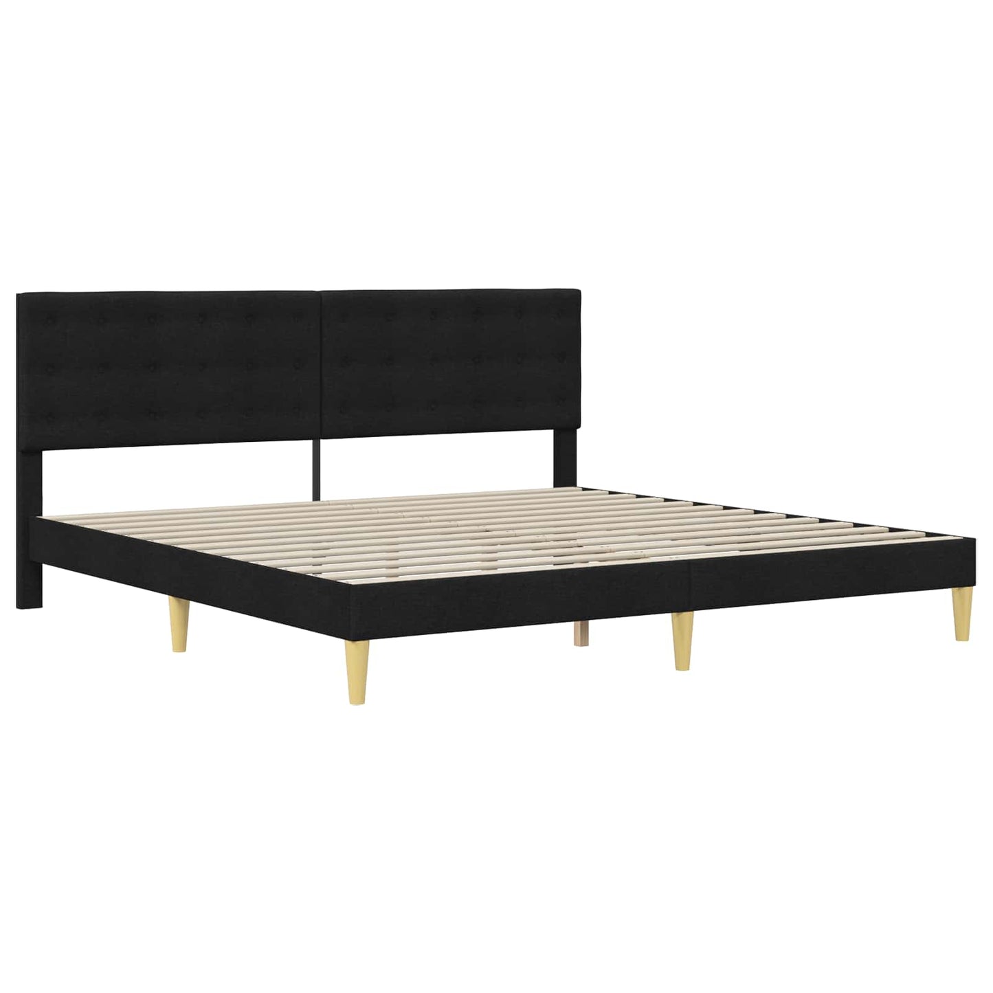 Bedframe met matras met hoofdeinde Zwart 180 x 200 cm Stof