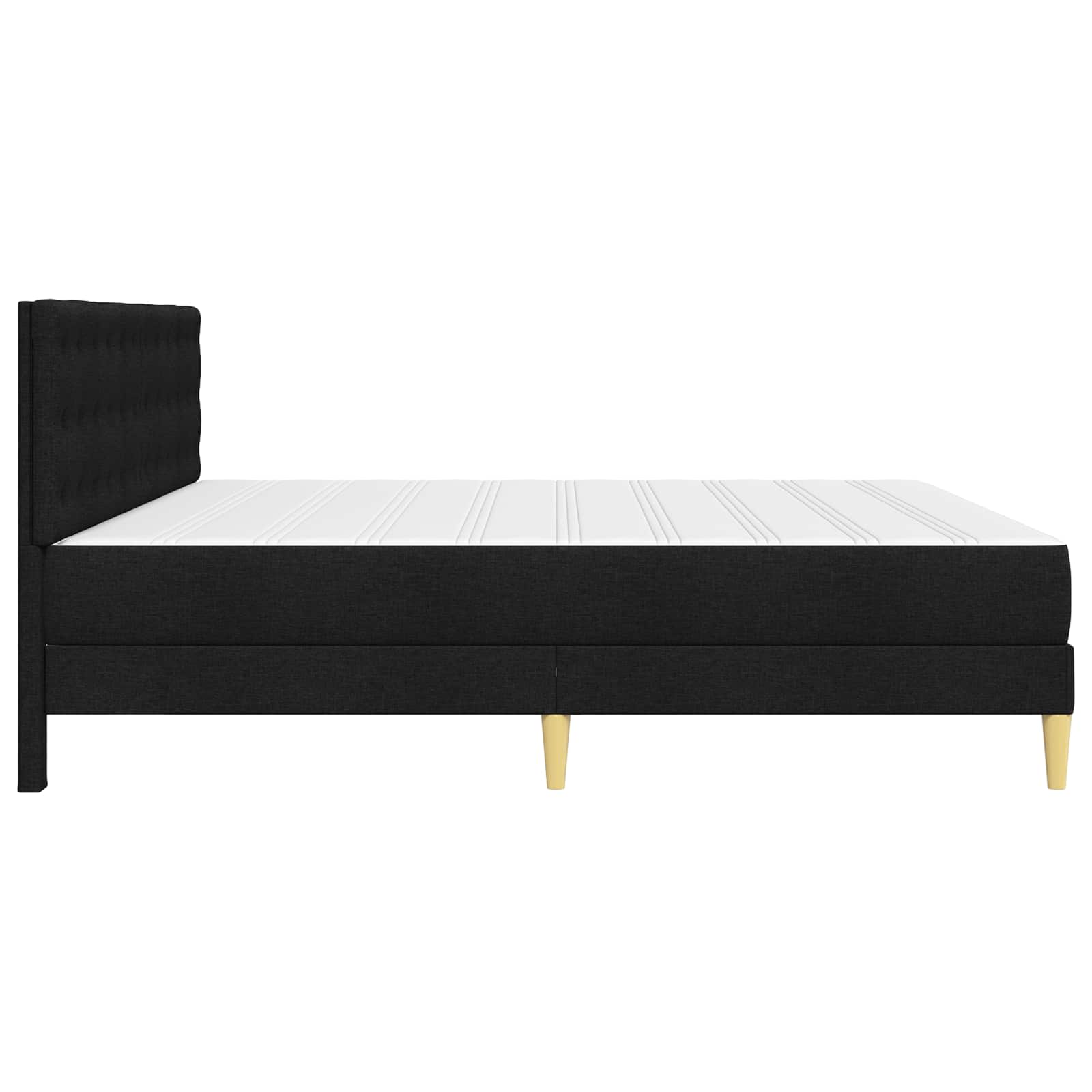 Bedframe met matras met hoofdeinde Zwart 180 x 200 cm Stof