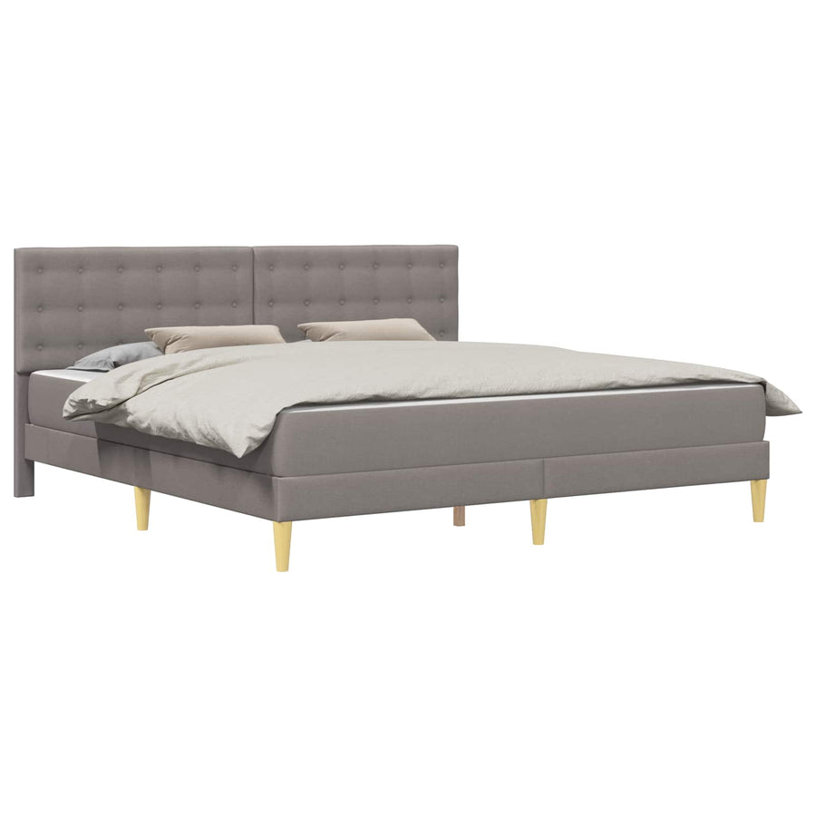 Bedframe met matras met hoofdeinde Taupe 180 x 200 cm Stof