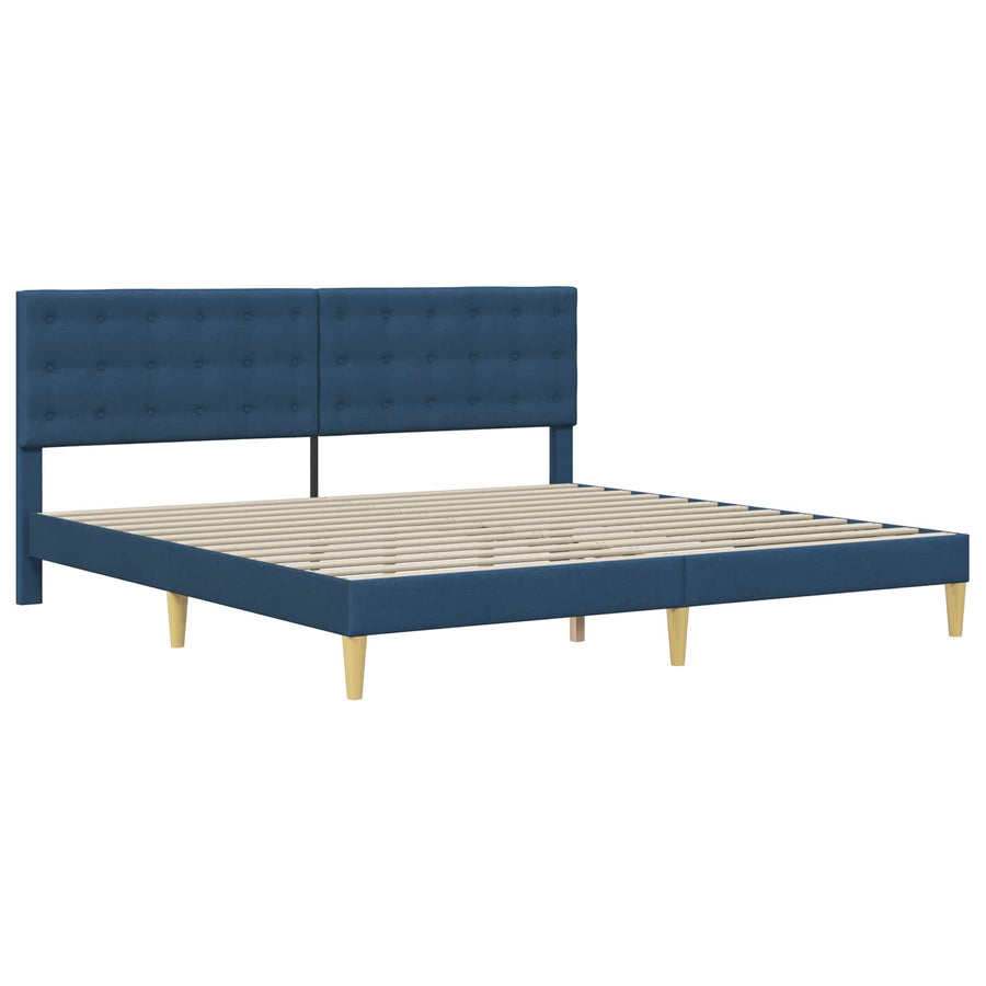 Bedframe met matras met hoofdeinde Blauw 180 x 200 cm Stof