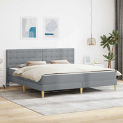 Fabric Bed Frame with Mattress and Headboard Light Grey 200 x 200 cm
