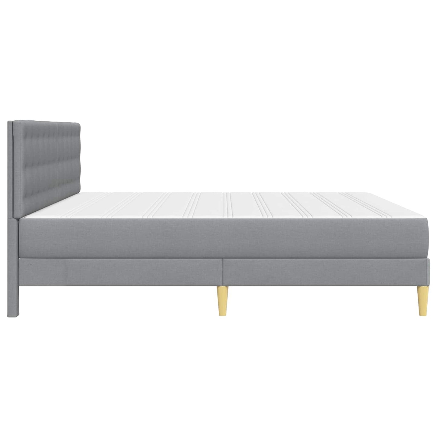 Bedframe met matras met hoofdeinde Lichtgrijs 200 x 200 cm Stof