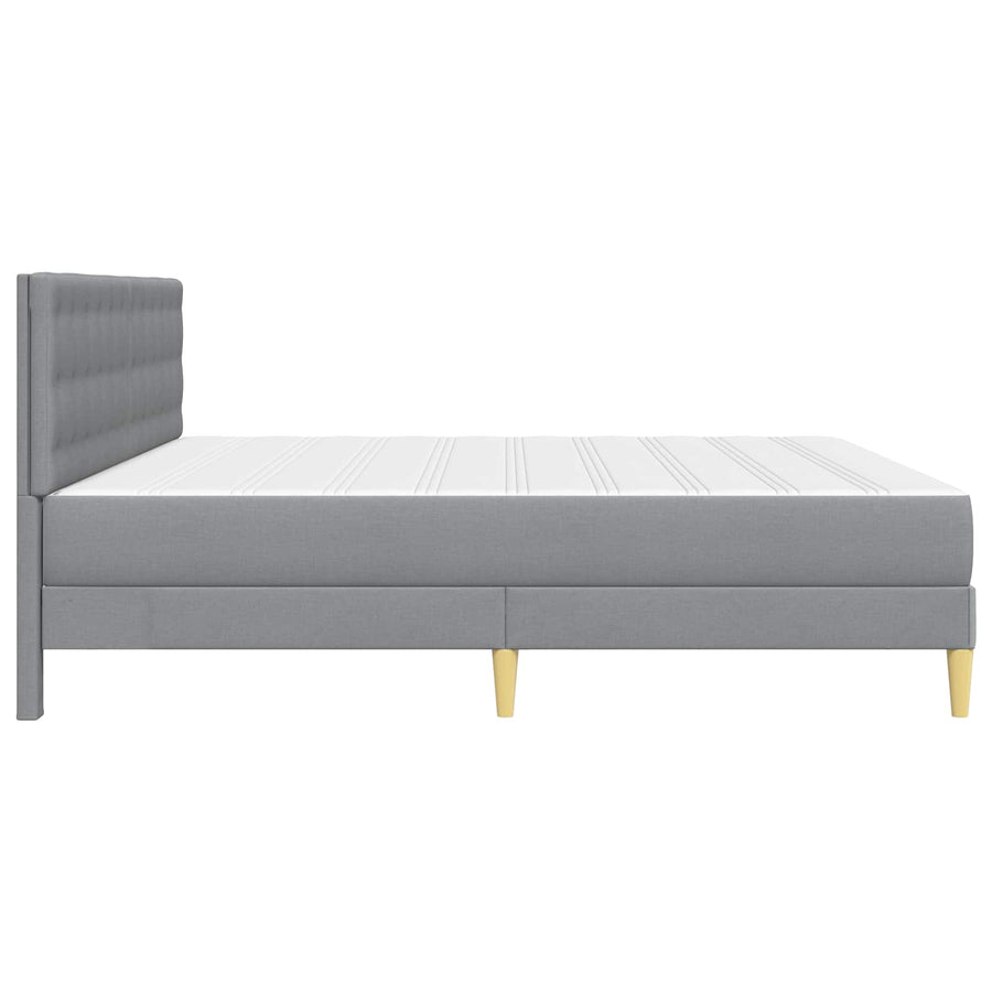 Bedframe met matras met hoofdeinde Lichtgrijs 200 x 200 cm Stof
