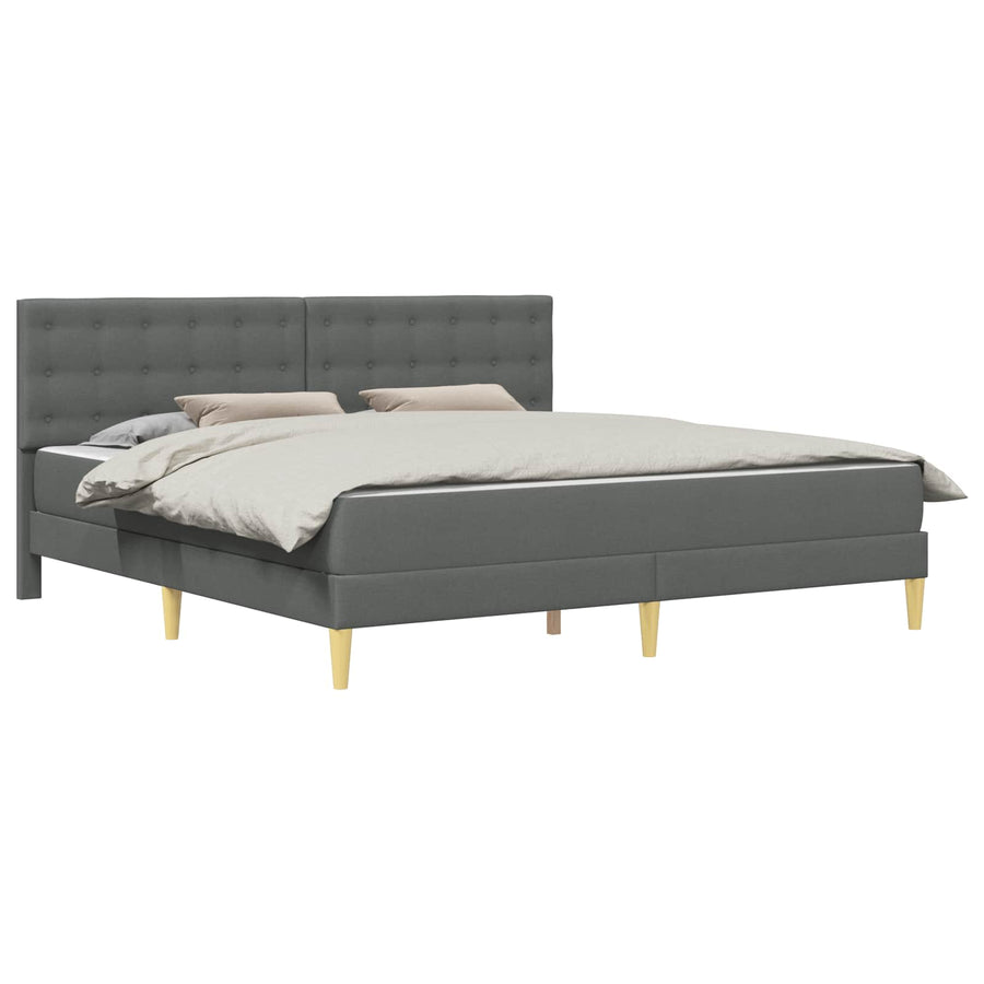 Bedframe met matras Donkergrijs 200 x 200 cm Stof