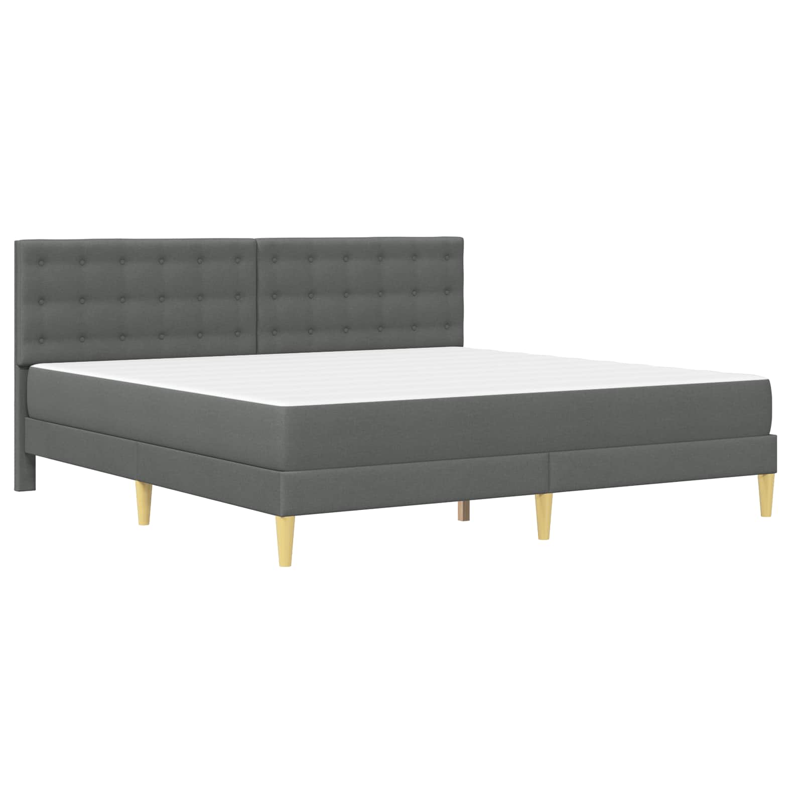 Bedframe met matras Donkergrijs 200 x 200 cm Stof