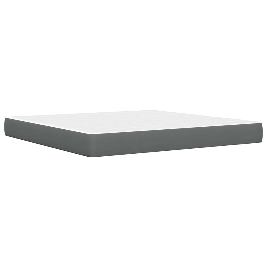 Bedframe met matras Donkergrijs 200 x 200 cm Stof