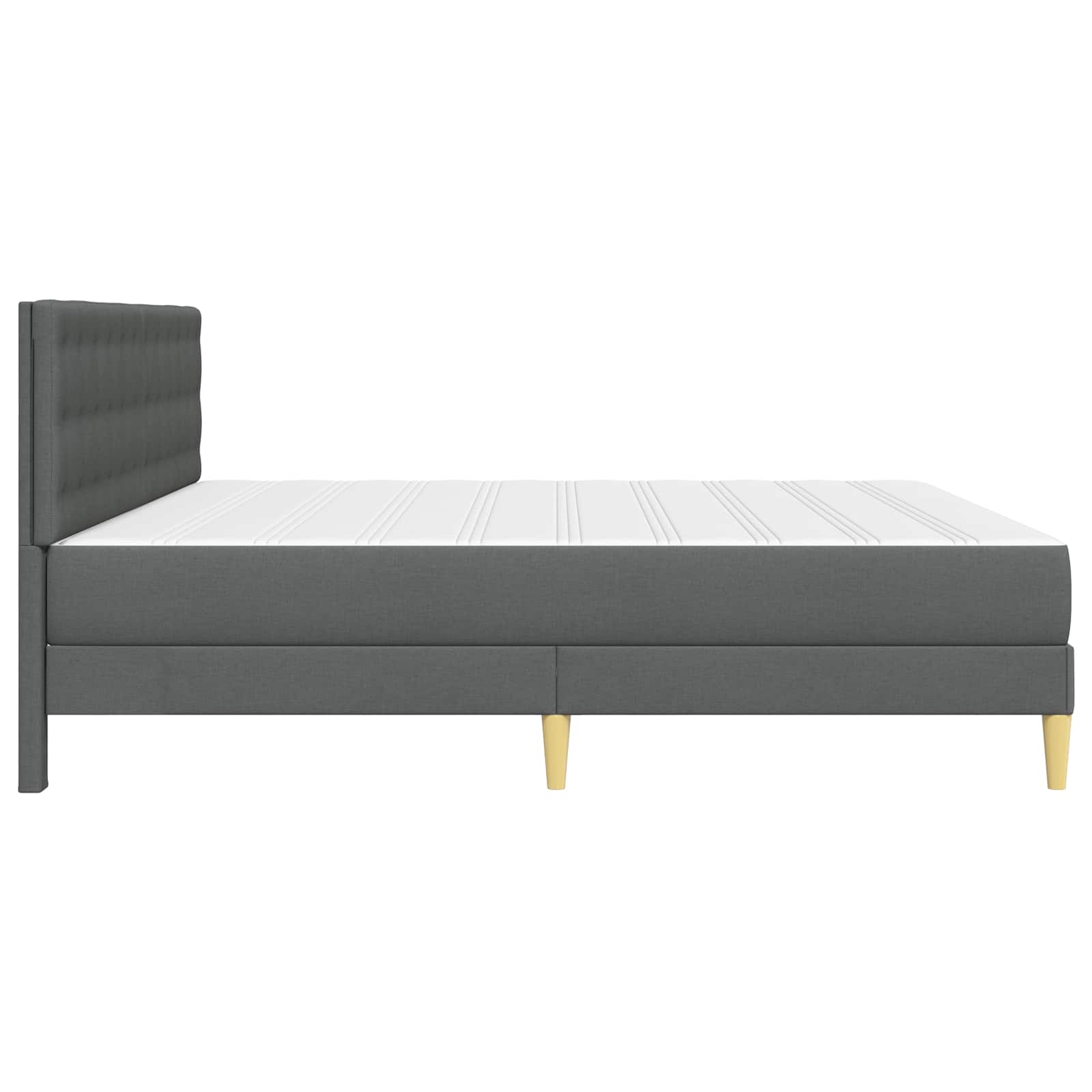 Bedframe met matras Donkergrijs 200 x 200 cm Stof