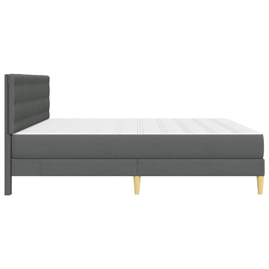 Bedframe met matras Donkergrijs 200 x 200 cm Stof