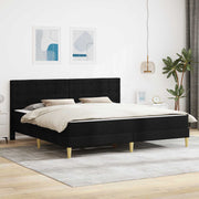 Fabric Bed Frame with Mattress and Headboard Black 200 x 200 cm