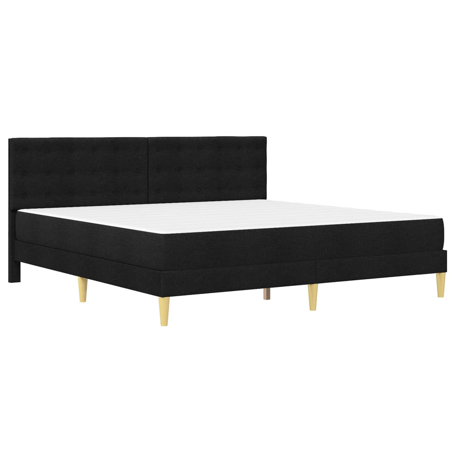 Bedframe met matras met hoofdeinde Zwart 200 x 200 cm Stof