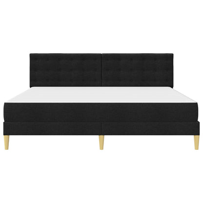 Bedframe met matras met hoofdeinde Zwart 200 x 200 cm Stof