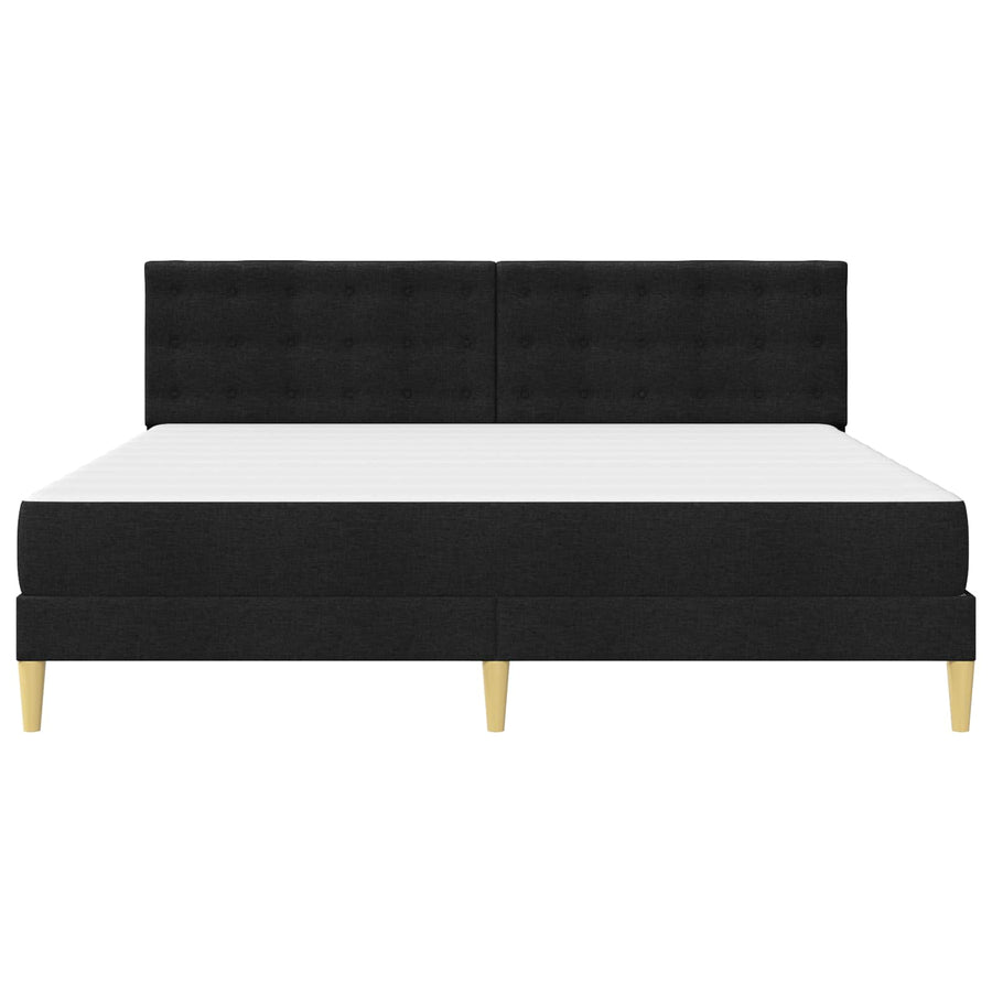 Bedframe met matras met hoofdeinde Zwart 200 x 200 cm Stof