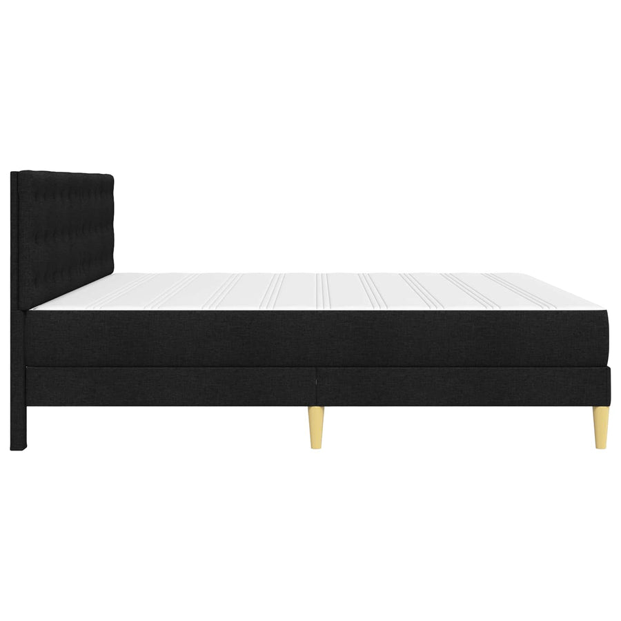 Bedframe met matras met hoofdeinde Zwart 200 x 200 cm Stof