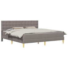 Bedframe met matras met hoofdeinde Taupe 200 x 200 cm Stof
