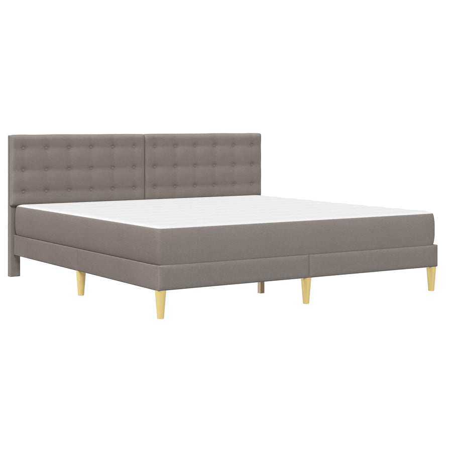 Bedframe met matras met hoofdeinde Taupe 200 x 200 cm Stof