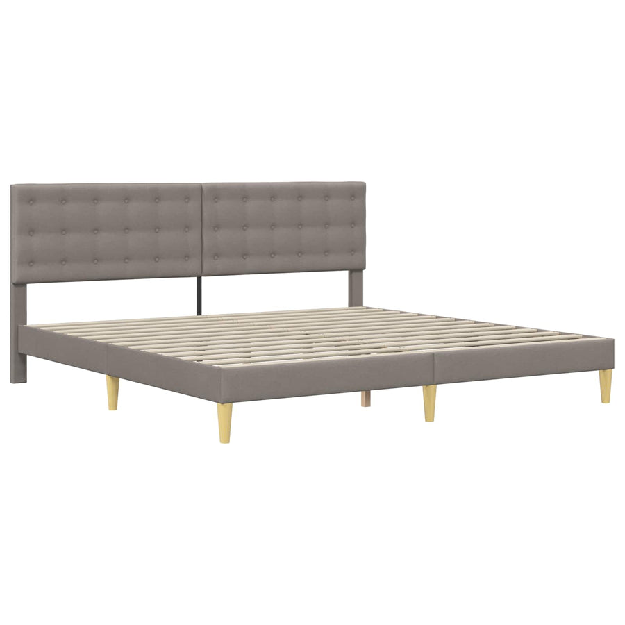 Bedframe met matras met hoofdeinde Taupe 200 x 200 cm Stof
