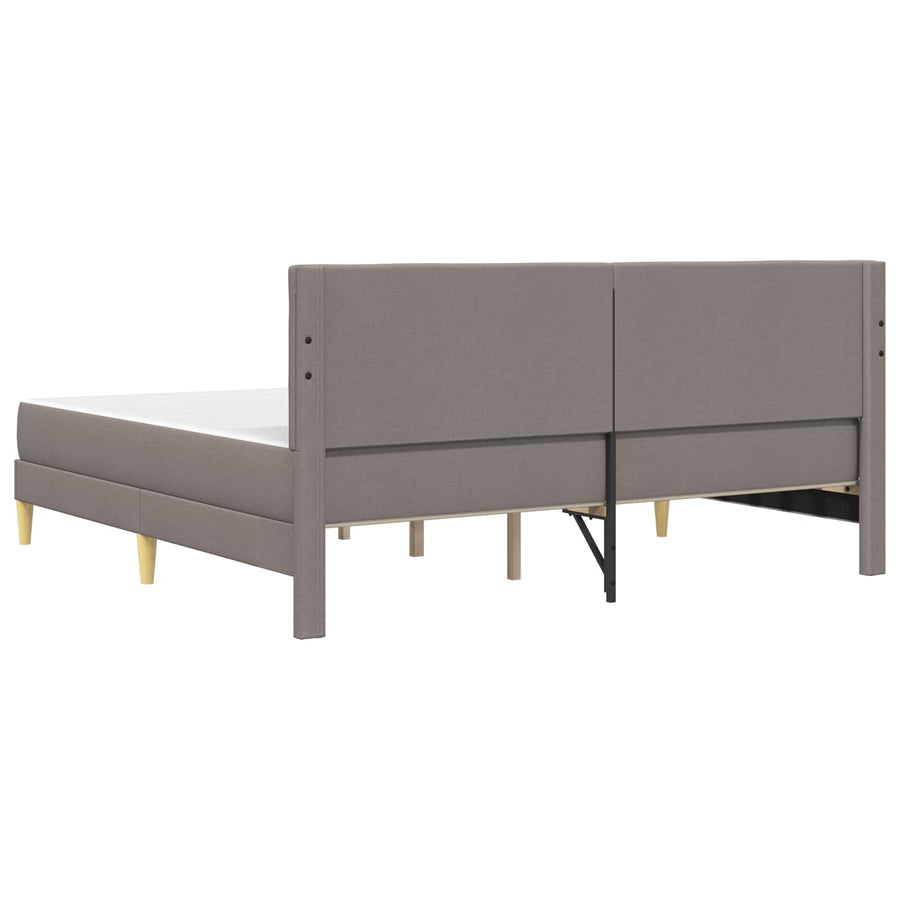 Bedframe met matras met hoofdeinde Taupe 200 x 200 cm Stof