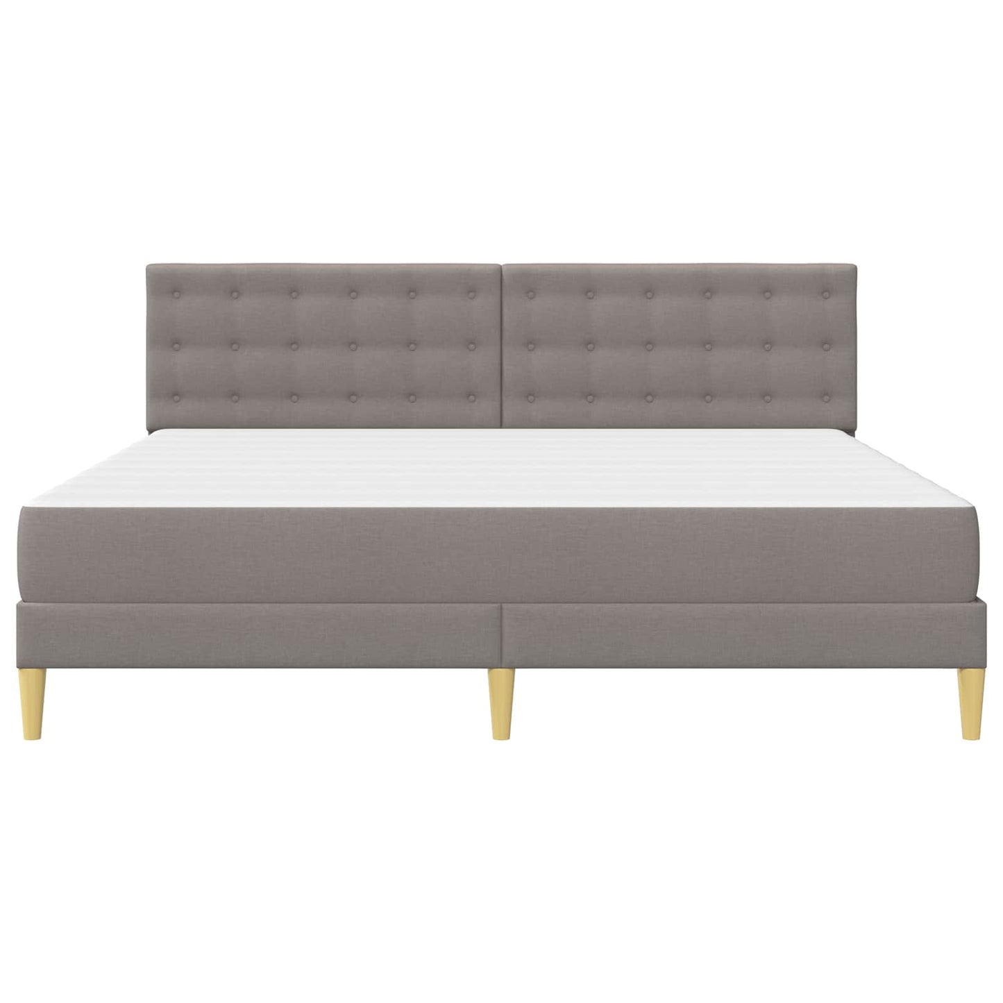 Bedframe met matras met hoofdeinde Taupe 200 x 200 cm Stof