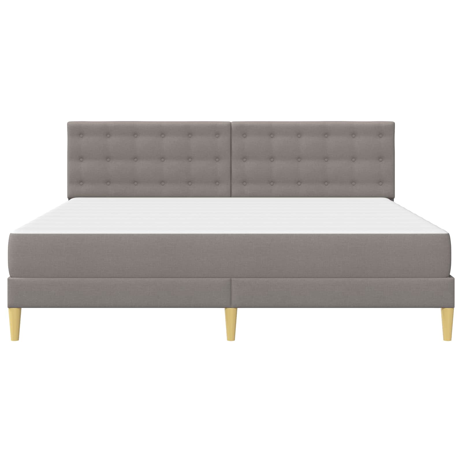 Bedframe met matras met hoofdeinde Taupe 200 x 200 cm Stof