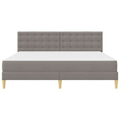 Bedframe met matras met hoofdeinde Taupe 200 x 200 cm Stof