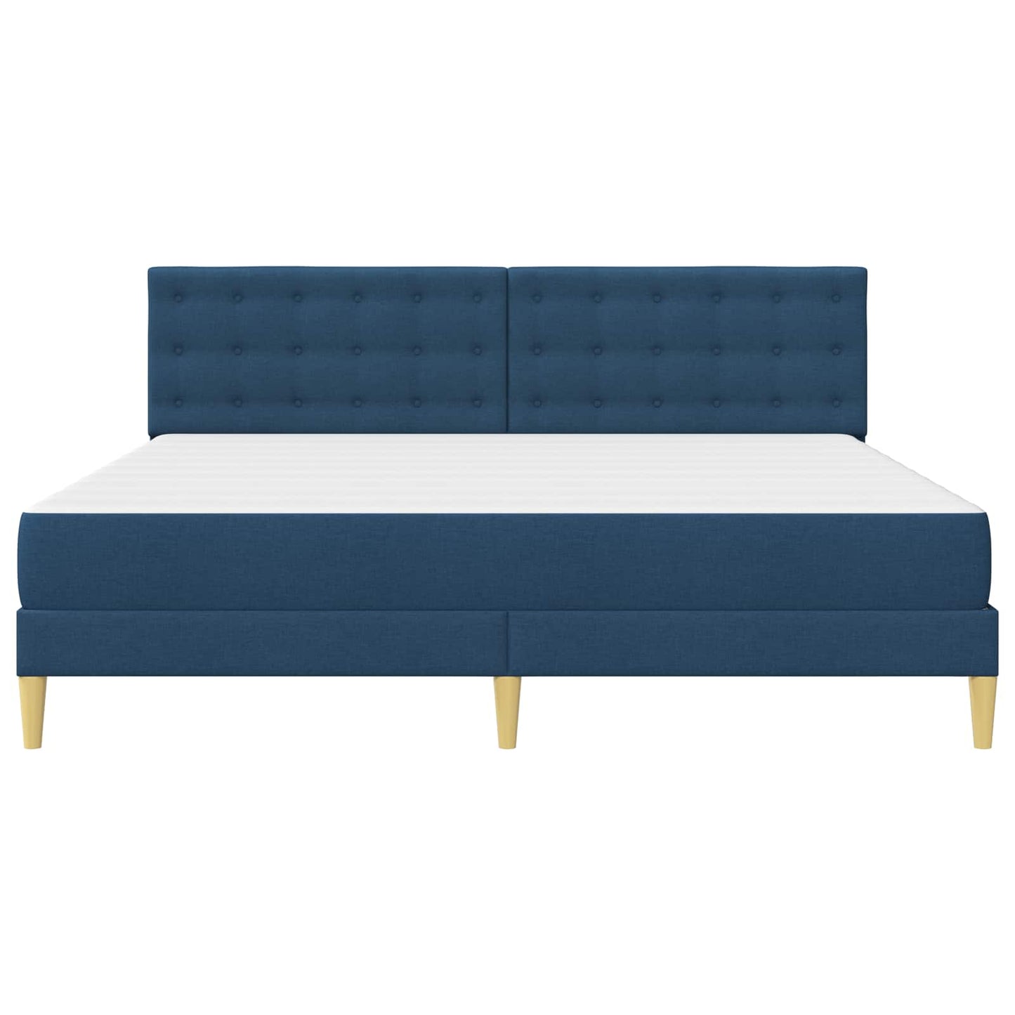 Bedframe met matras met hoofdeinde Blauw 200 x 200 cm Stof