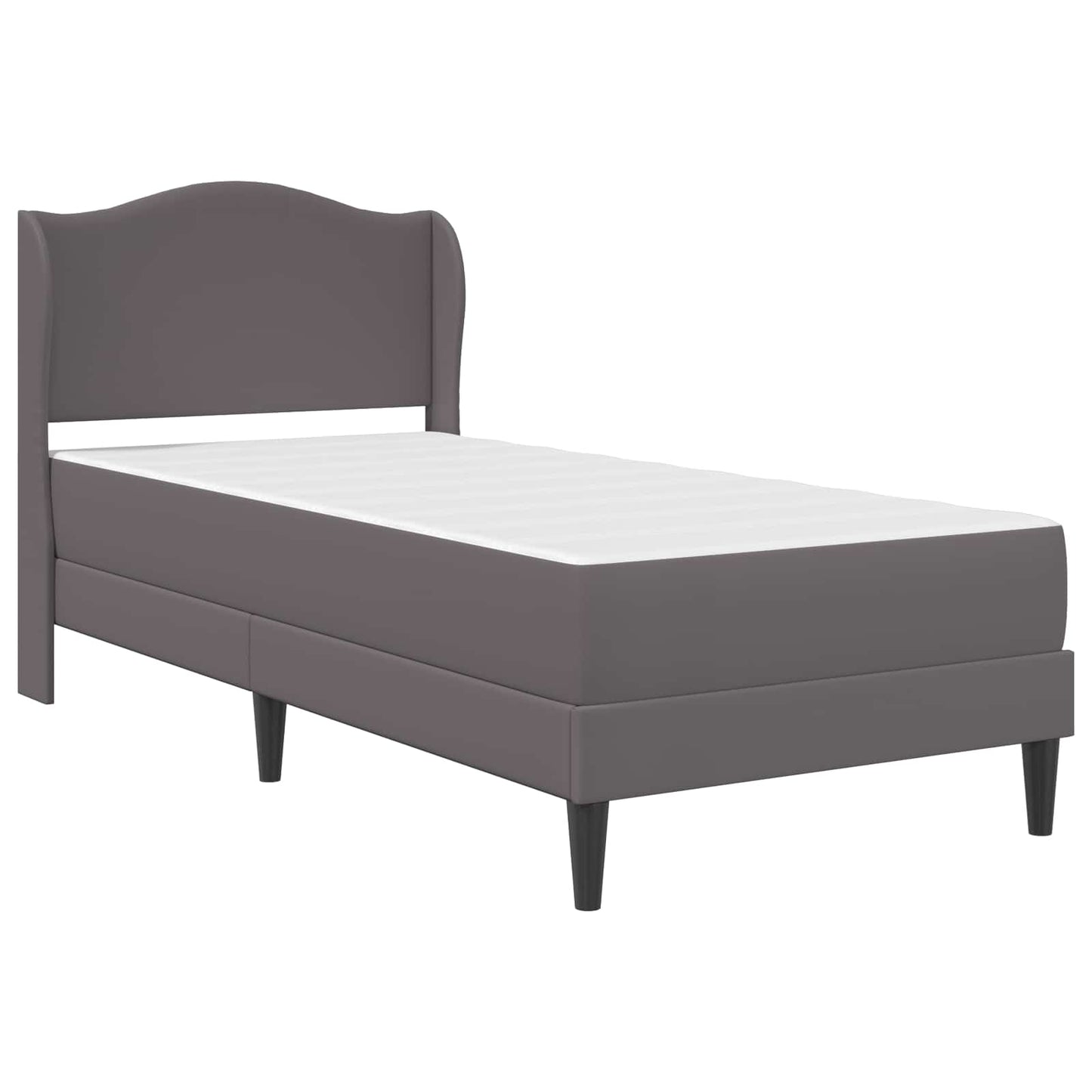 Bedframe met hoofdeinde Grijs 90 x 190 cm Kunstleer