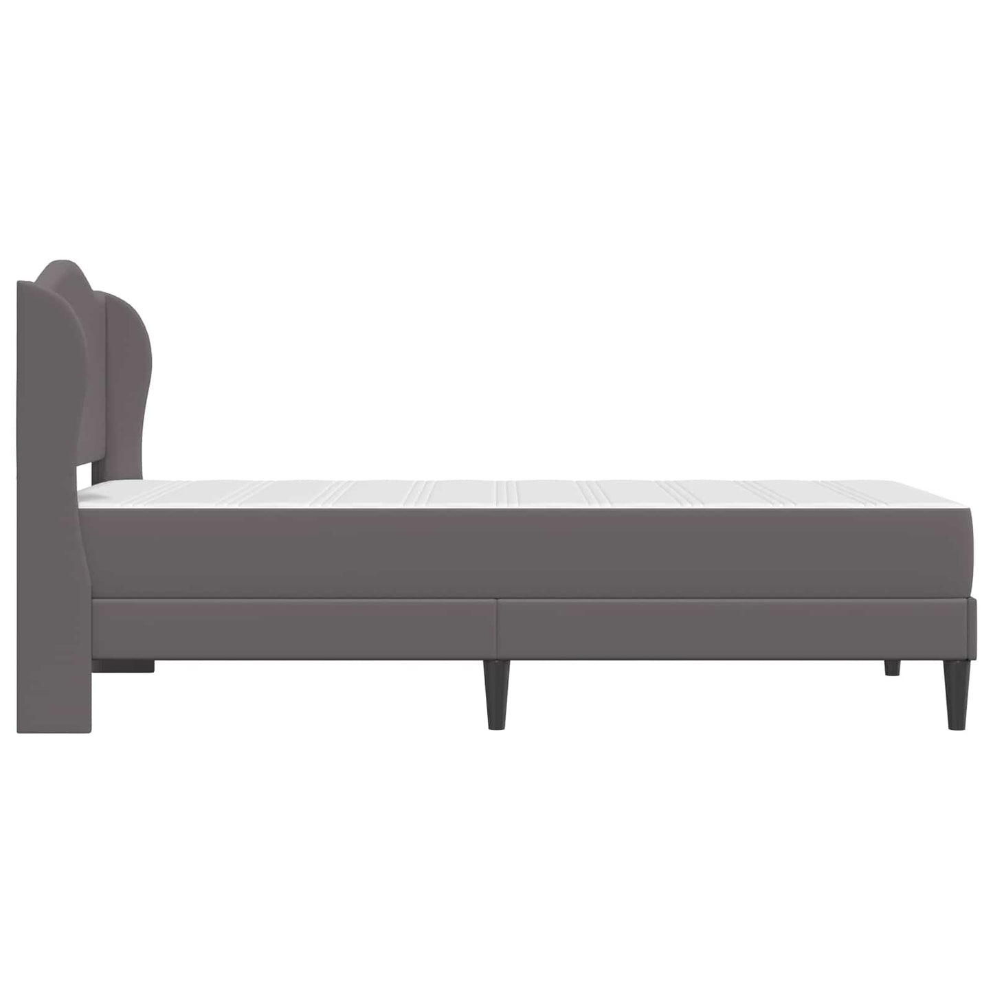 Bedframe met hoofdeinde Grijs 90 x 190 cm Kunstleer