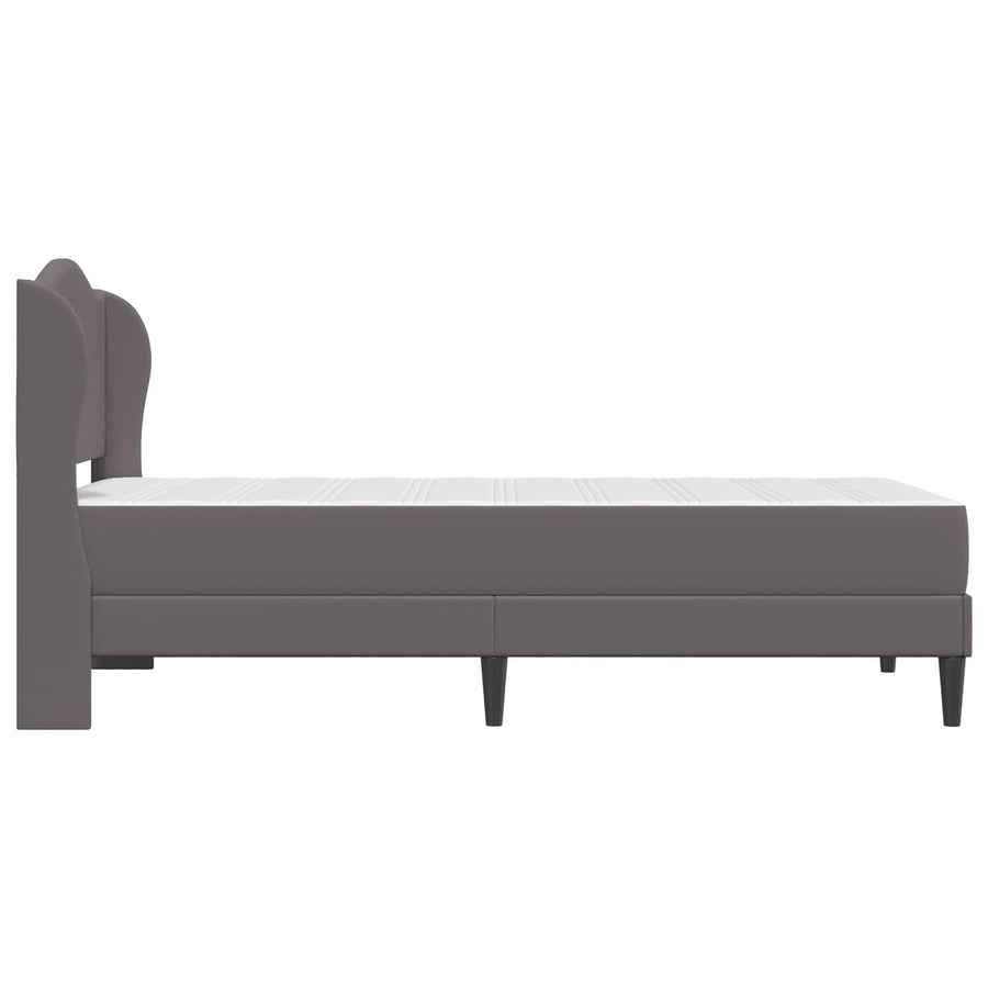 Bedframe met hoofdeinde Grijs 90 x 190 cm Kunstleer