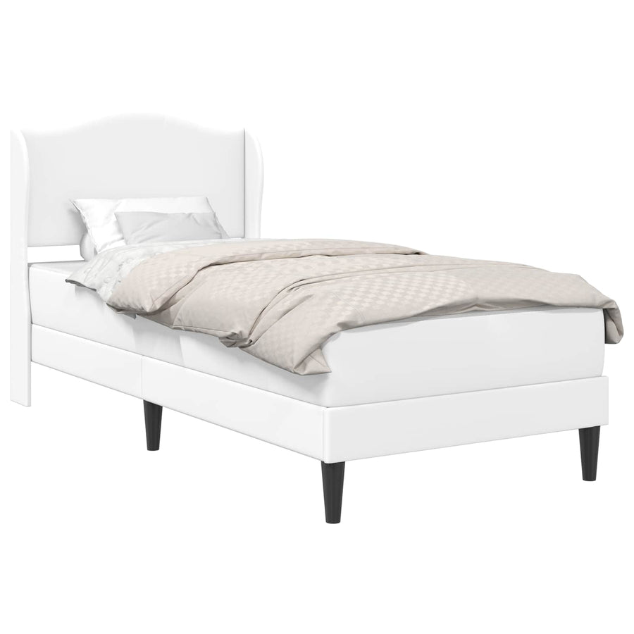 Bedframe met hoofdeinde Wit 90 x 190 cm Kunstleer