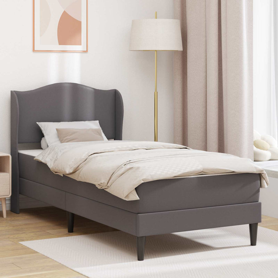 Bedframe met hoofdeinde Grijs 90 x 200 cm Kunstleer