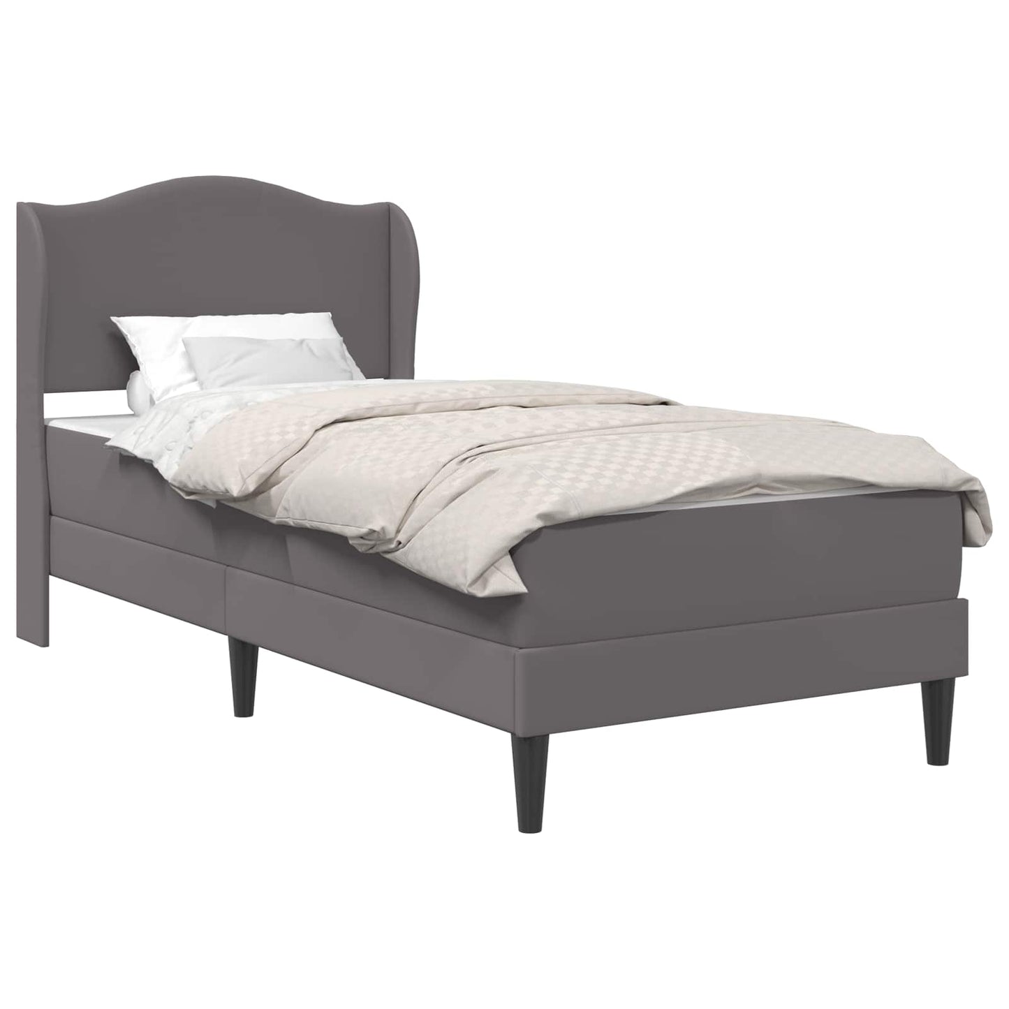 Bedframe met hoofdeinde Grijs 90 x 200 cm Kunstleer
