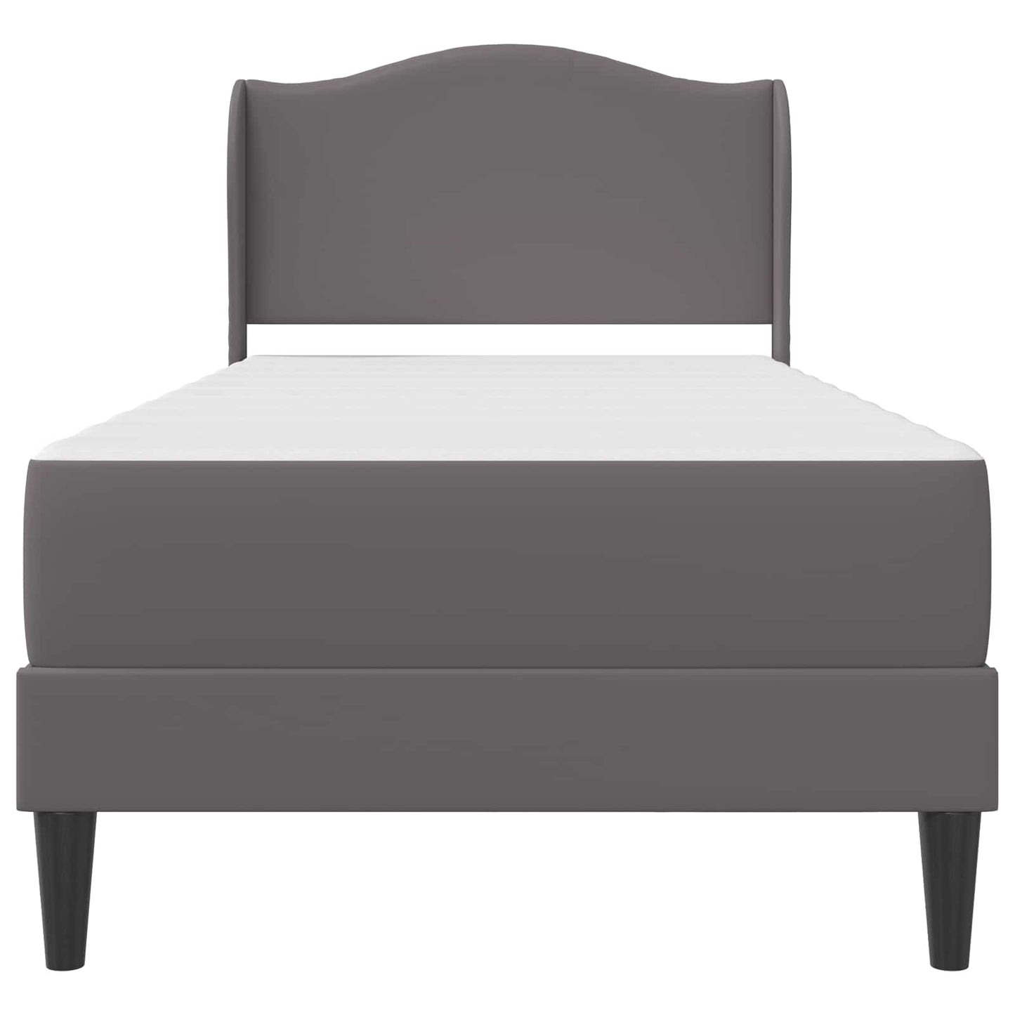 Bedframe met hoofdeinde Grijs 90 x 200 cm Kunstleer
