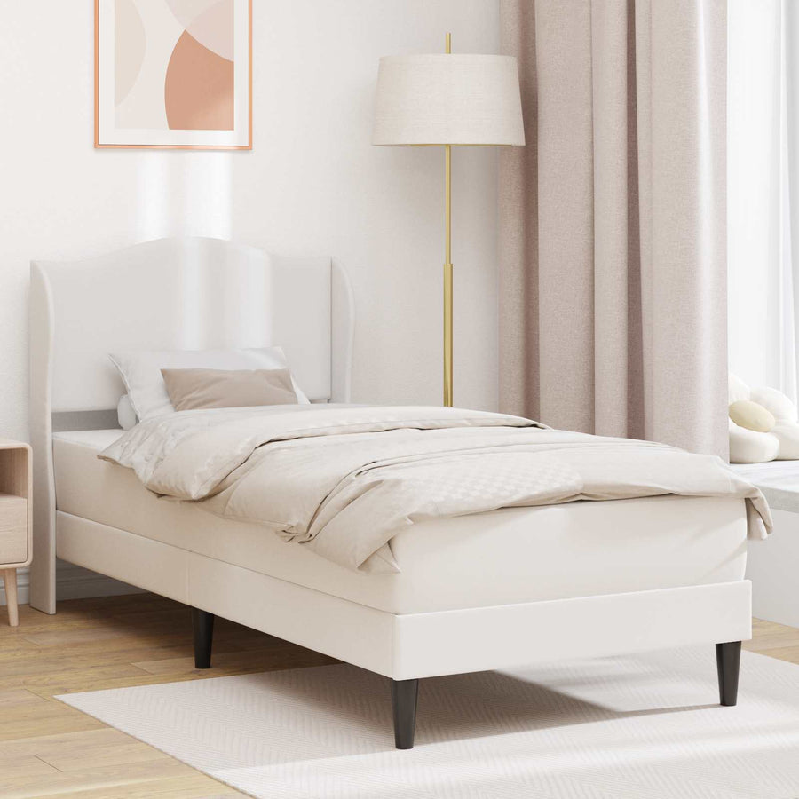 Bedframe met hoofdeinde Wit 90 x 200 cm Kunstleer