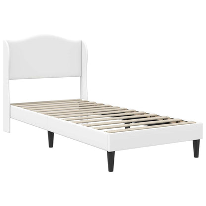Bedframe met hoofdeinde Wit 90 x 200 cm Kunstleer