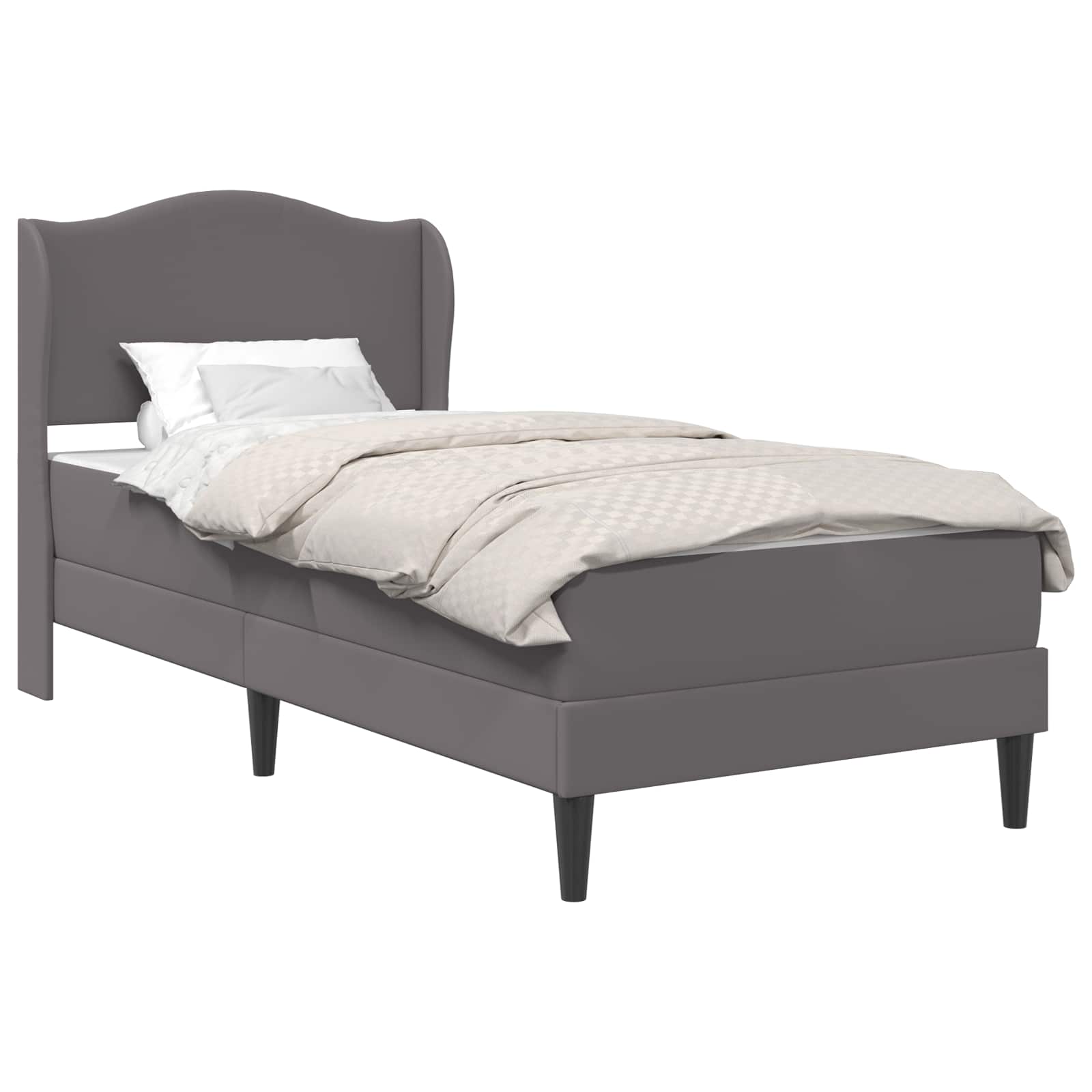 Bedframe met hoofdeinde Grijs 100 x 200 cm Kunstleer