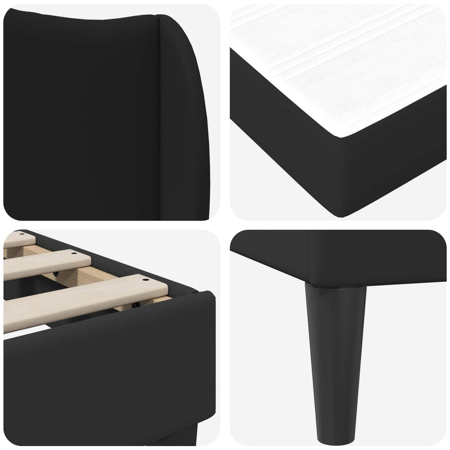 Bedframe met hoofdeinde Zwart 100 x 200 cm Kunstleer