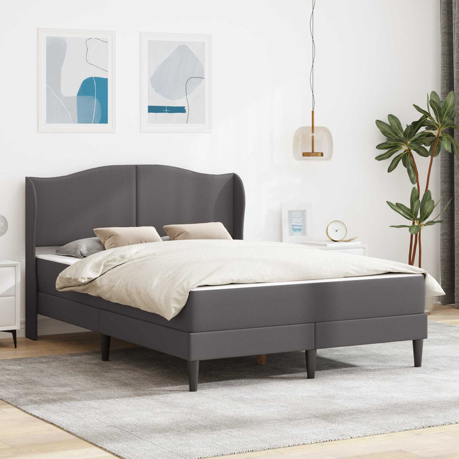 Bedframe met hoofdeinde Grijs 120 x 190 cm Kunstleer