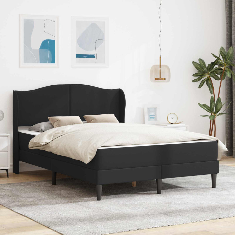 Bedframe met hoofdeinde Zwart 120 x 190 cm Kunstleer