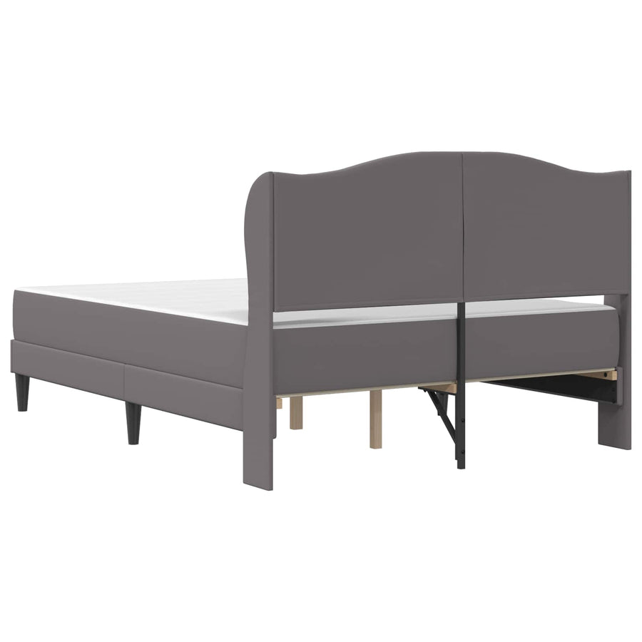 Bedframe met hoofdeinde Grijs 140 x 190 cm Kunstleer