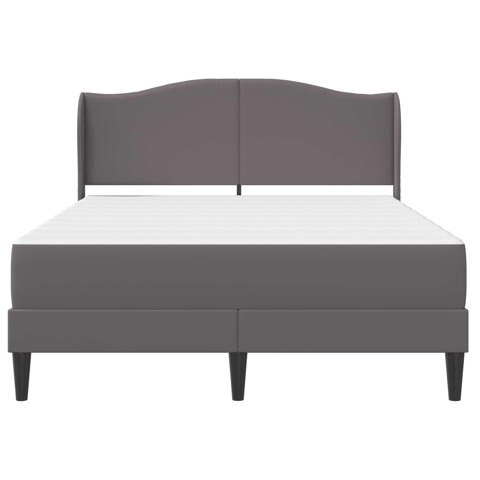 Bedframe met hoofdeinde Grijs 140 x 190 cm Kunstleer