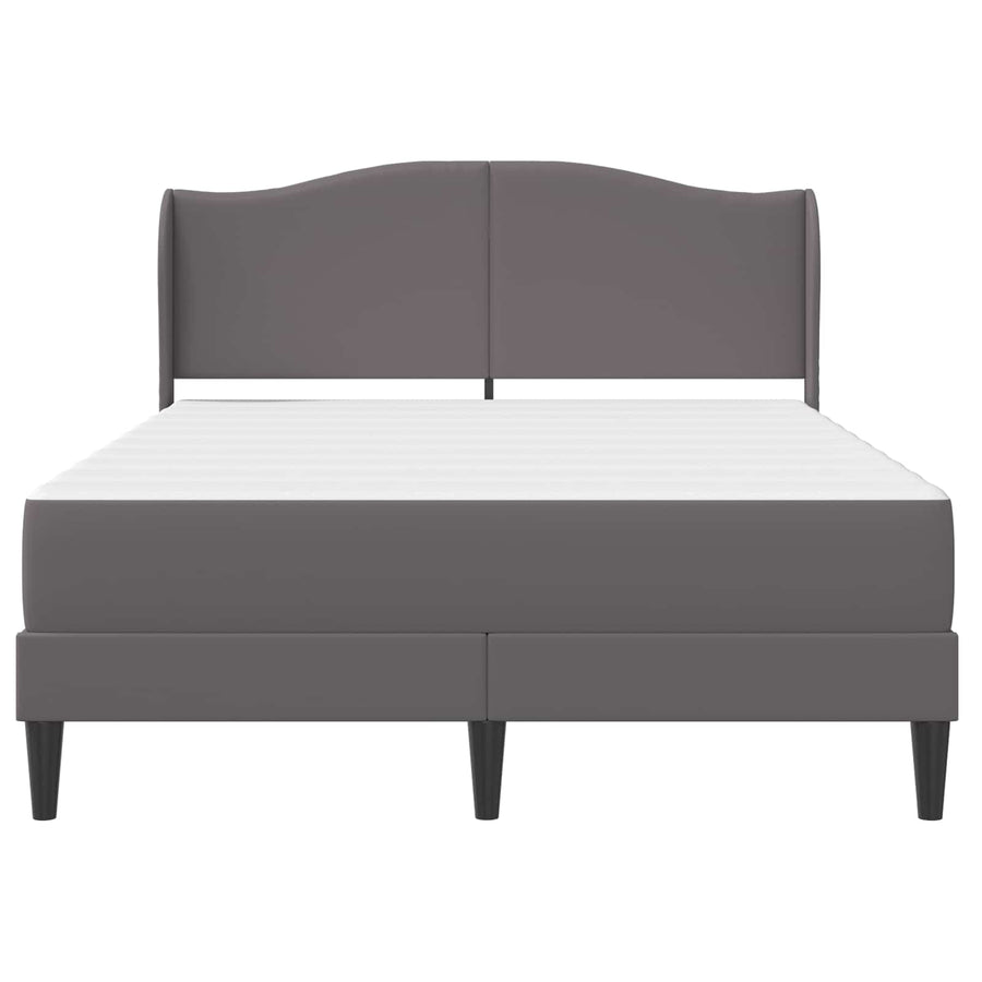 Bedframe met hoofdeinde Grijs 140 x 190 cm Kunstleer