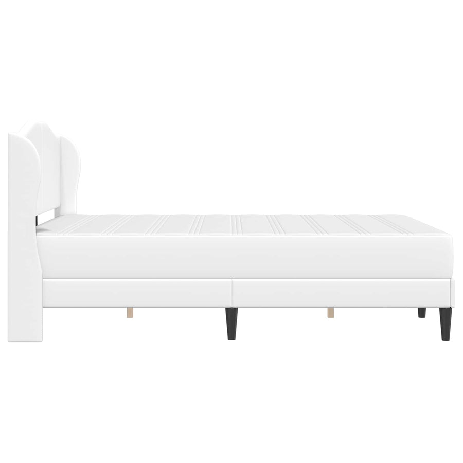 Bedframe met hoofdeinde Wit 140 x 200 cm Kunstleer