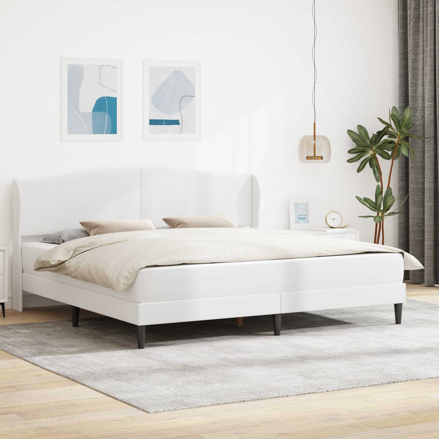 Bedframe met hoofdeinde Wit 180 x 200 cm Kunstleer