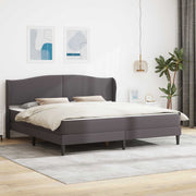 Bedframe 200x200 cm grijs kunstleer met hoofdeinde